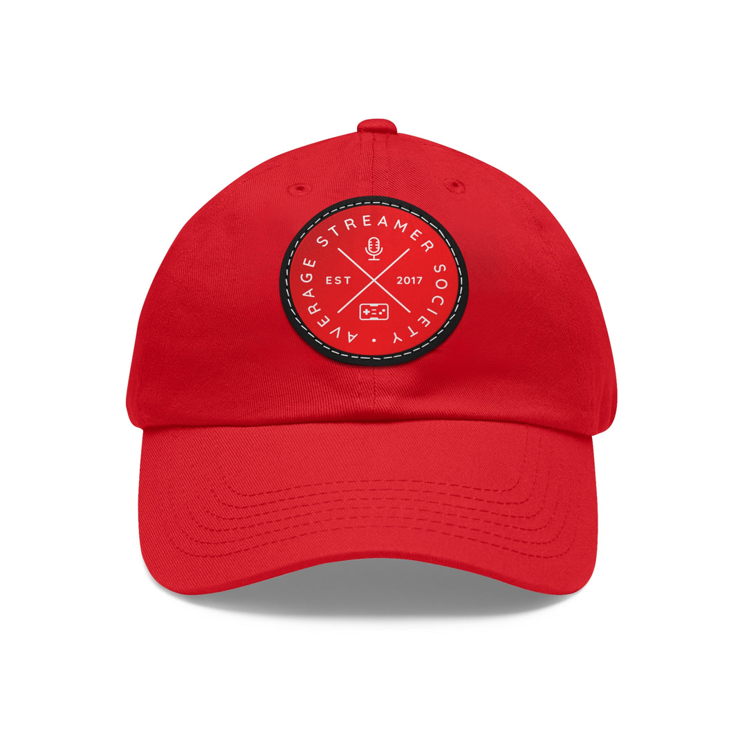 Average Streamer Society Dad Hat with Leather Patch (Round).