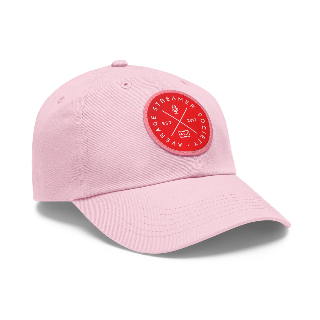 Average Streamer Society Dad Hat with Leather Patch (Round).