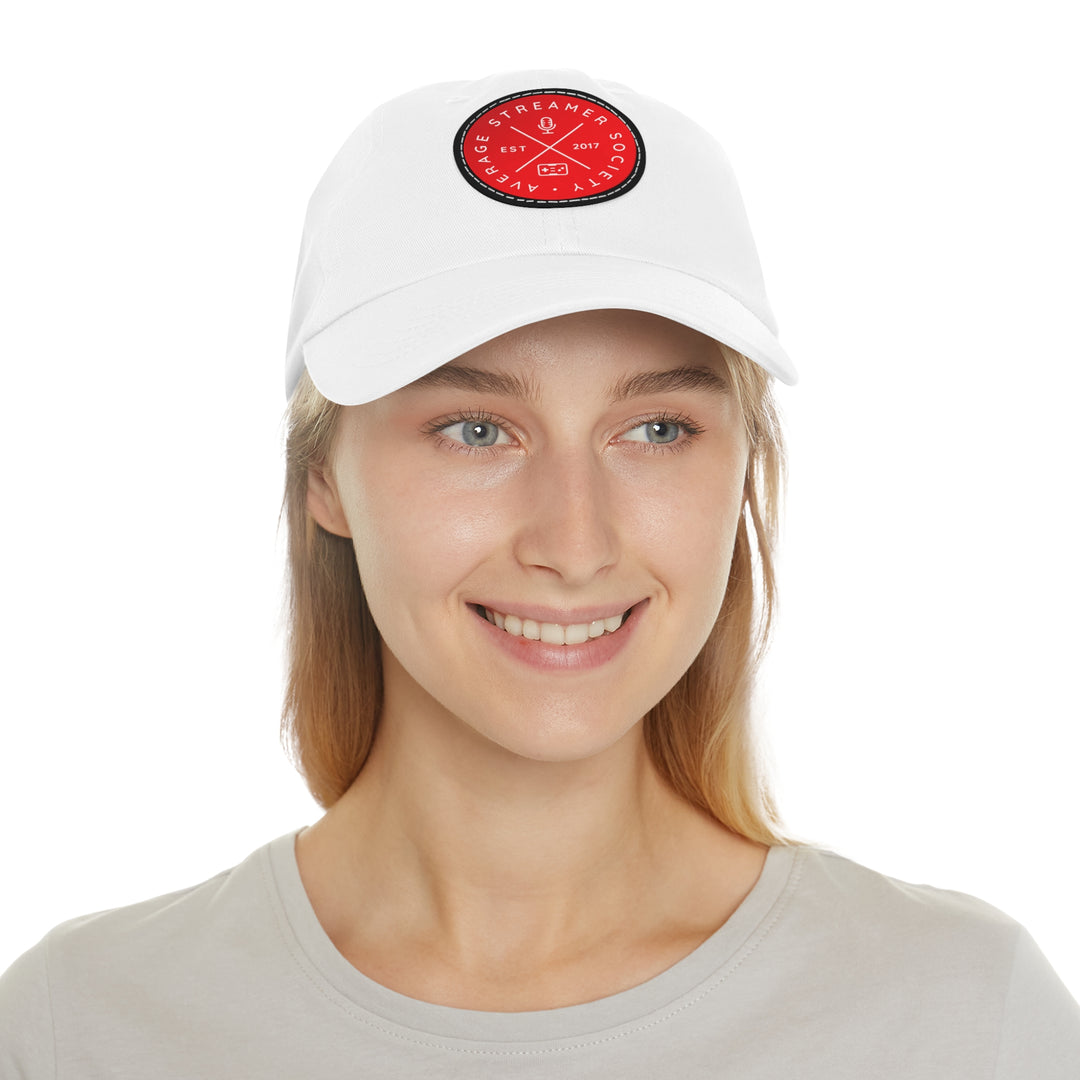 Average Streamer Society Dad Hat with Leather Patch (Round).