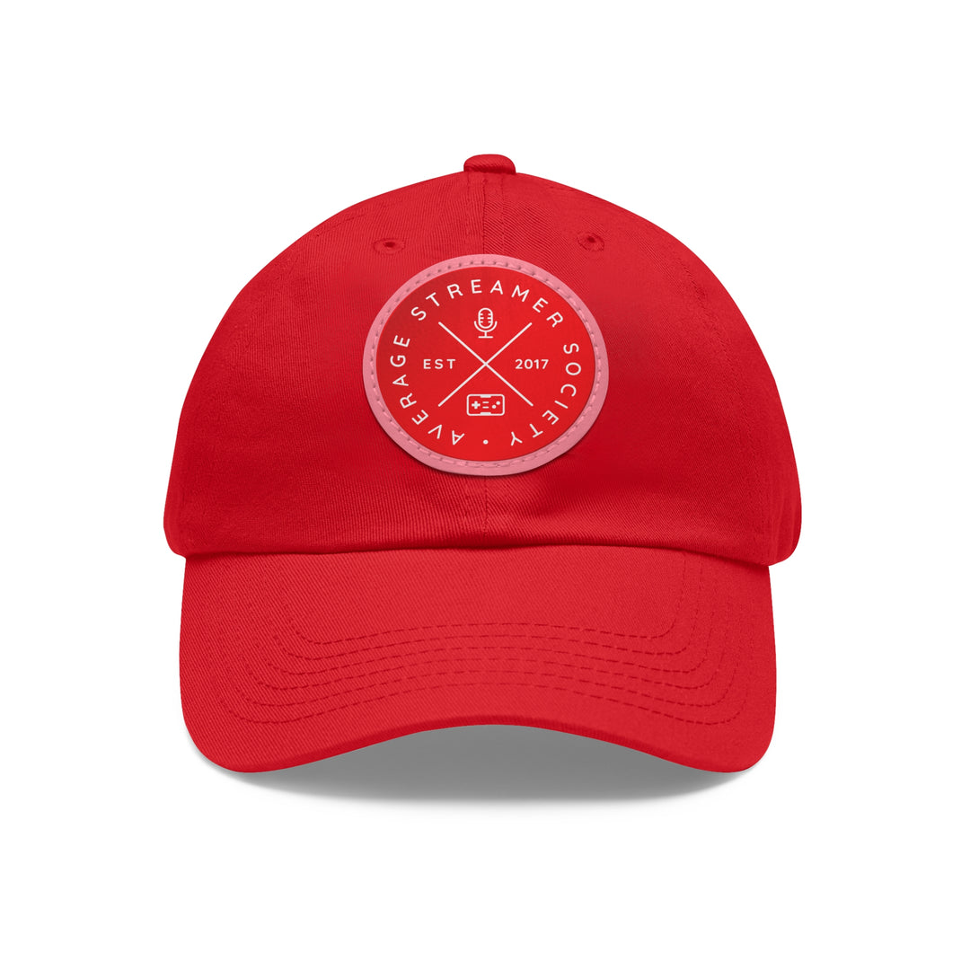 Average Streamer Society Dad Hat with Leather Patch (Round).