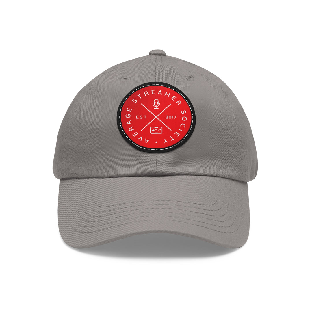 Average Streamer Society Dad Hat with Leather Patch (Round).