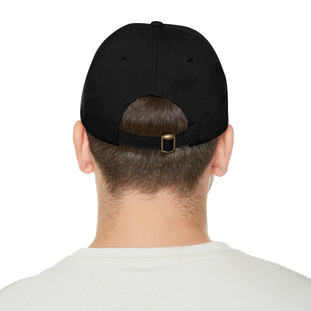 Average Streamer Society Dad Hat with Leather Patch (Round).