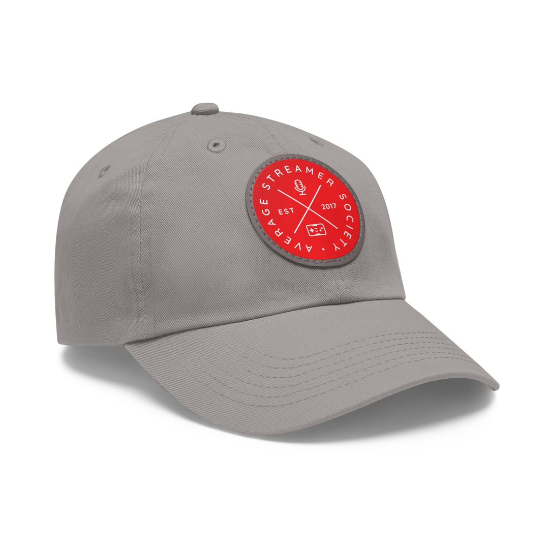 Average Streamer Society Dad Hat with Leather Patch (Round).