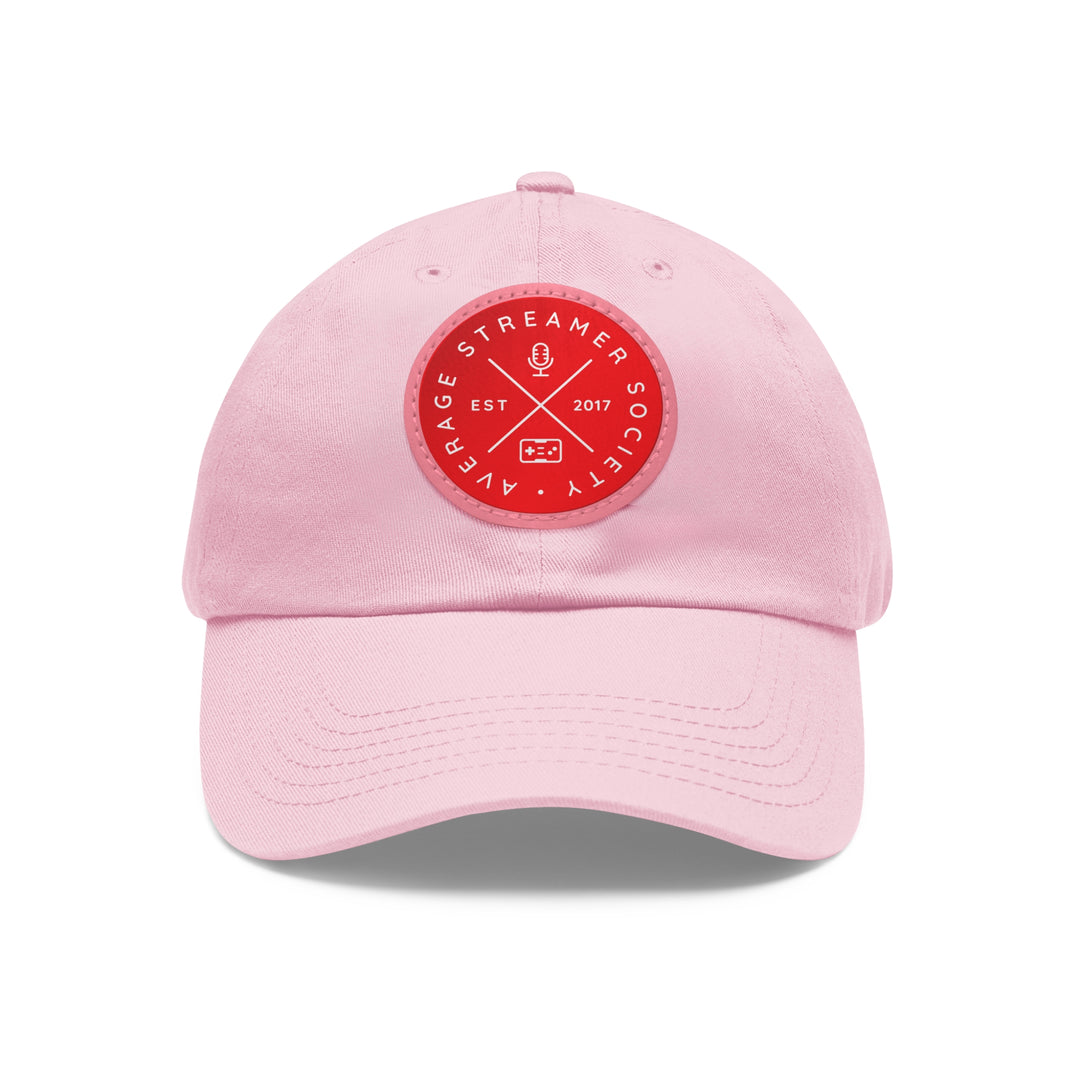 Average Streamer Society Dad Hat with Leather Patch (Round).