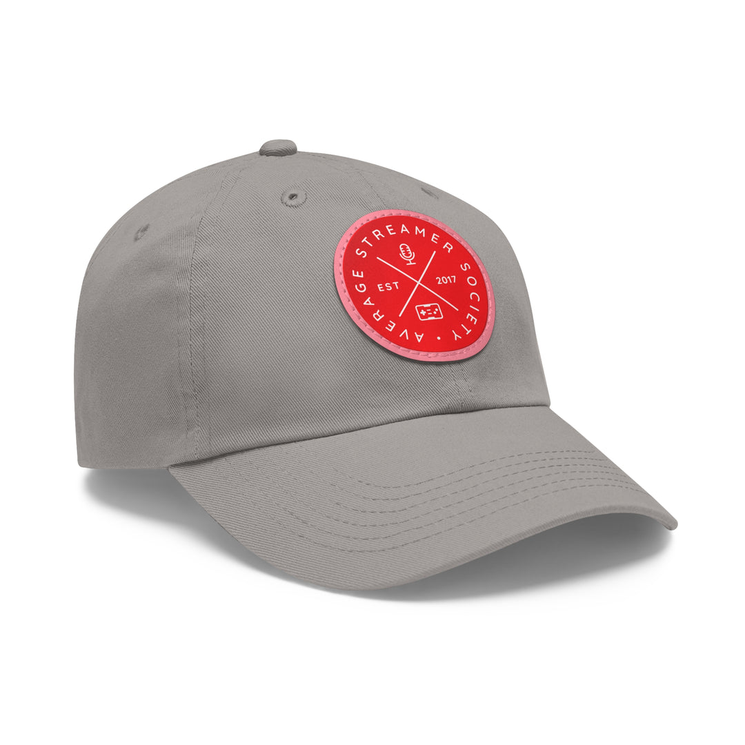 Average Streamer Society Dad Hat with Leather Patch (Round).