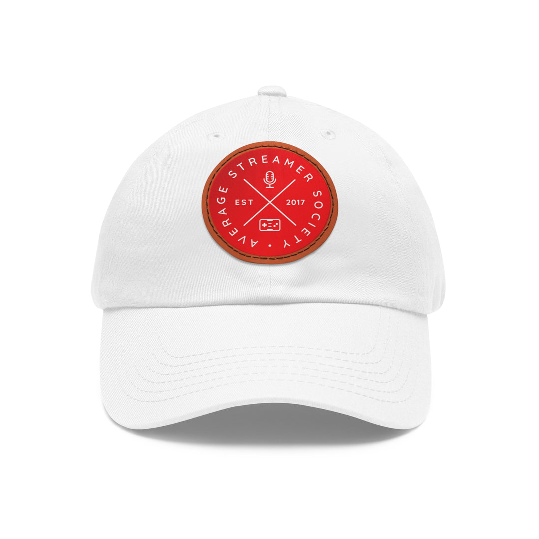 Average Streamer Society Dad Hat with Leather Patch (Round).