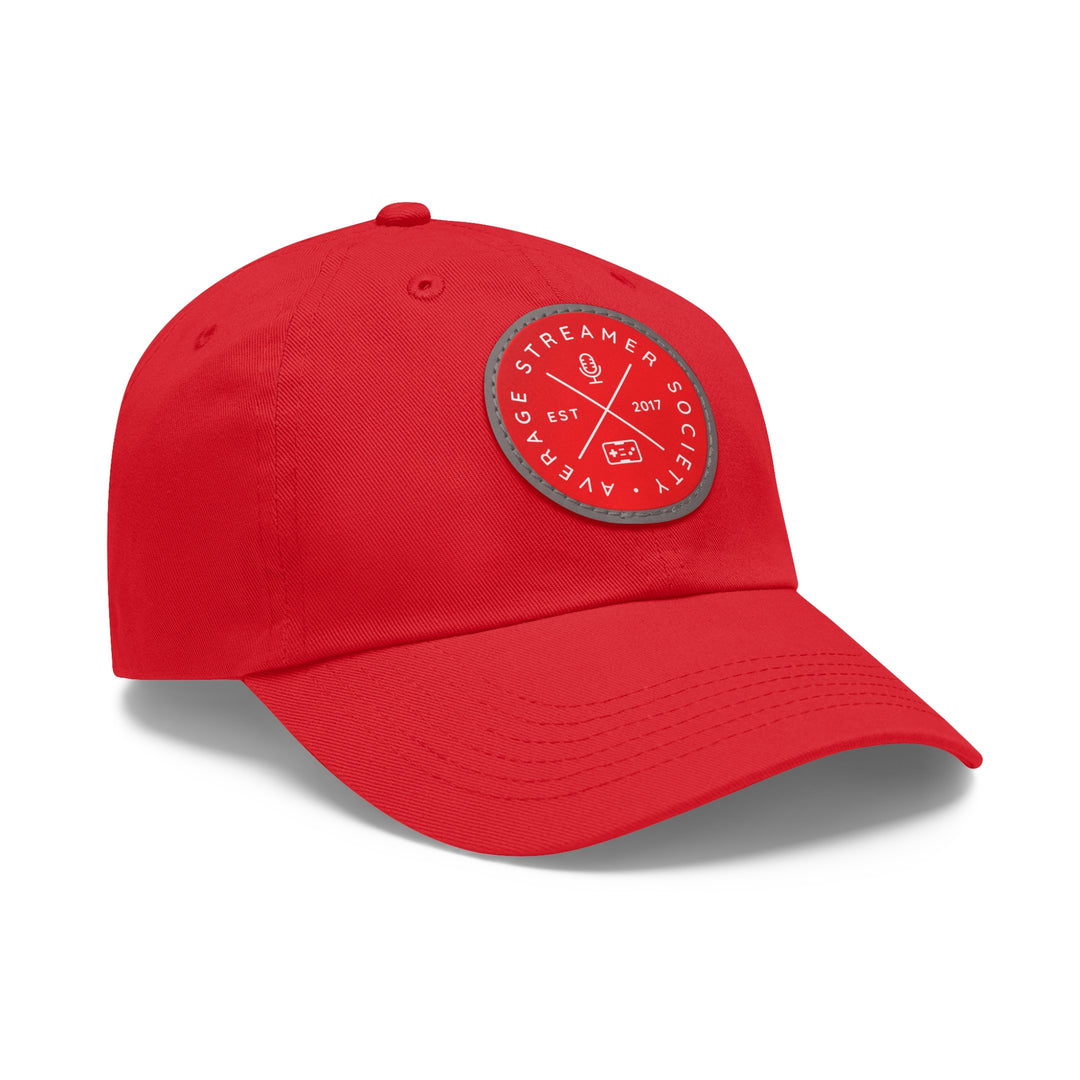 Average Streamer Society Dad Hat with Leather Patch (Round).