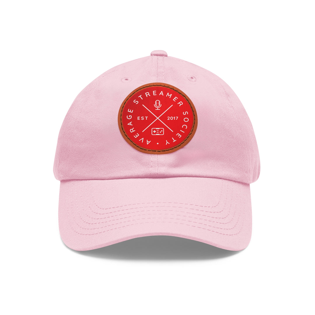 Average Streamer Society Dad Hat with Leather Patch (Round).